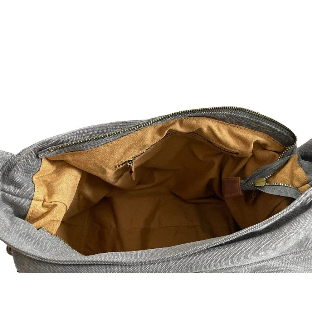 Gray and Brown Laptop Bag